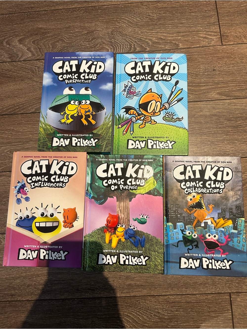 Scholastic Cat Kid Comic Club Book Set - Blue, Green, Pink, Purple, Orange